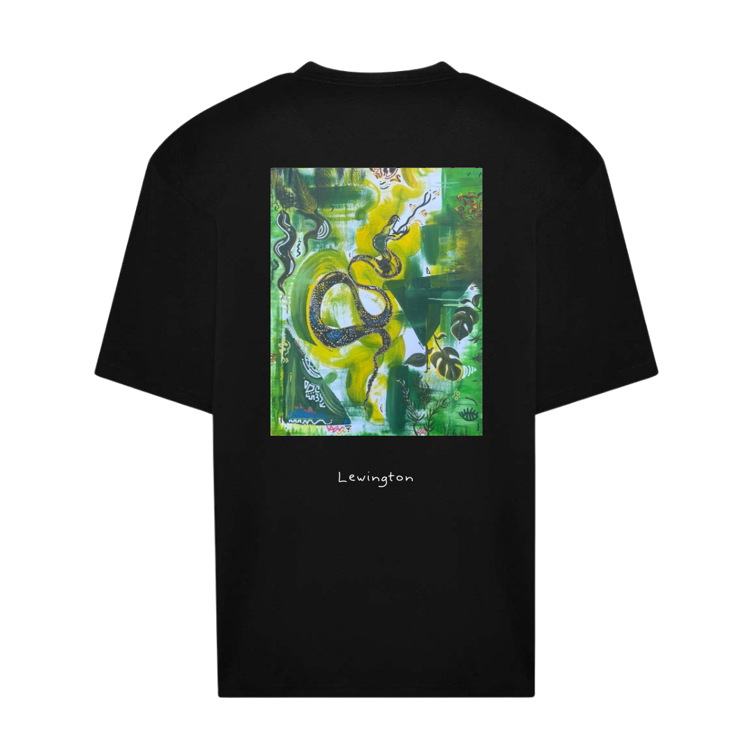 Snake Printed Tee in Black